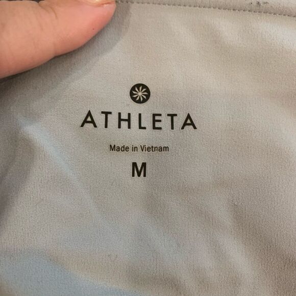 Athleta Tri-Color Mis -Rise Cropped Leggings sz M EUC - Picture 2 of 5